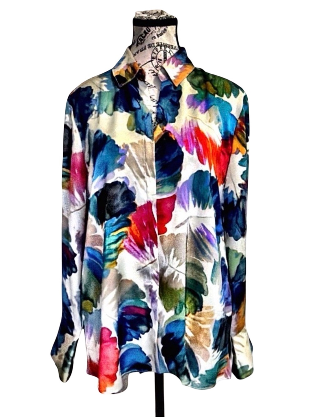 NIC+ZOE Watercolor Floral Blouse | Multicolor | Long Sleeve | Medium